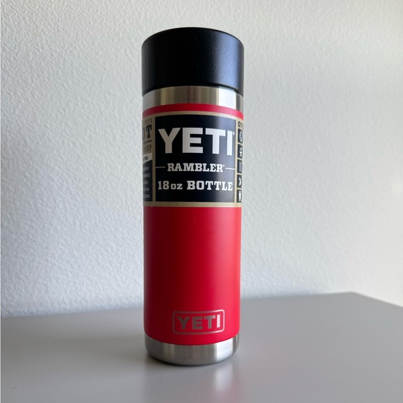 YETI Rambler HotShot 18 oz Harvest Red Limited Edition Color Stainless Steel NWT - Picture 1 of 11